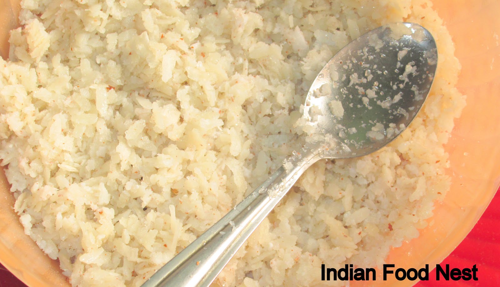 Indian Food Nest: Sweet Flat Rice With Coconut Recipe / Sweet Aval ...