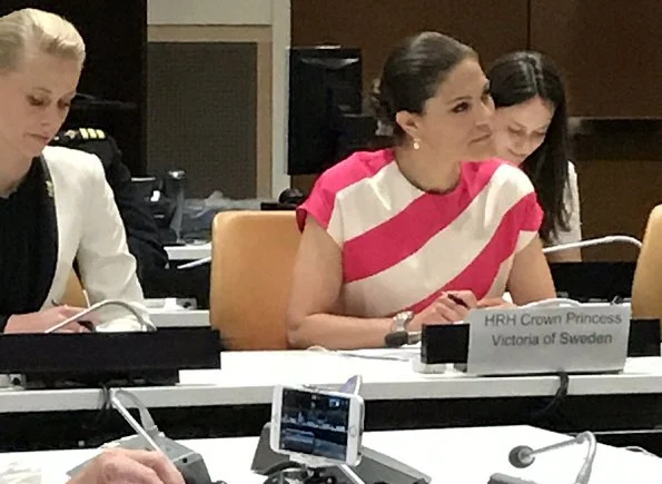 Crown Princess Victoria attended at a meeting on plastic waste in coastal and marine environment in General Assembly building, housing the United Nations General Assembly as part of the Ocean Conference