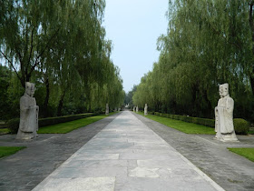 Ming Tombs statues along Sacred Way path by garden muses: a Toronto gardening blog