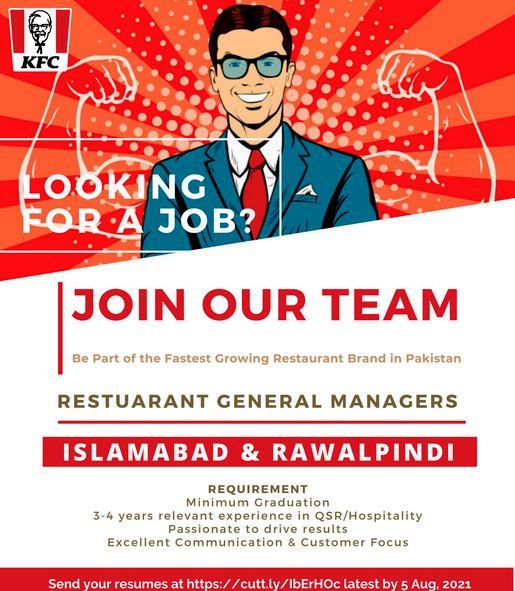 KFC Pakistan Latest Jobs Restaurant Walk In Interview August 2021