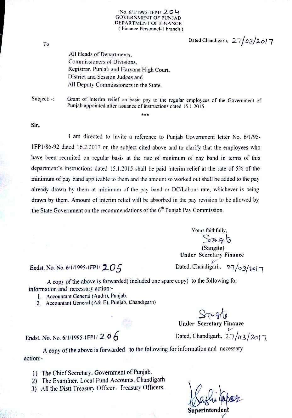 Pay Fixation under Punjab Civil Service Rules Direct Appointment