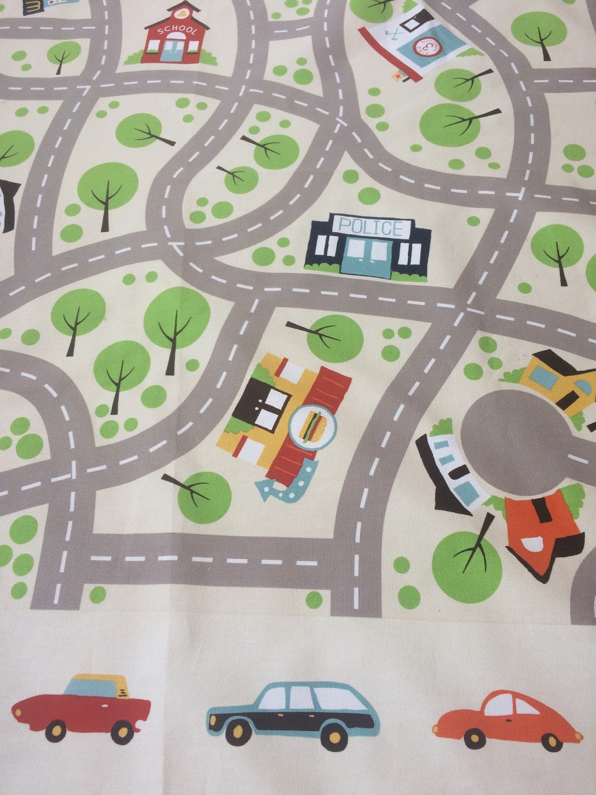 Riley Blake canvas road map play mat Butterfly Bright