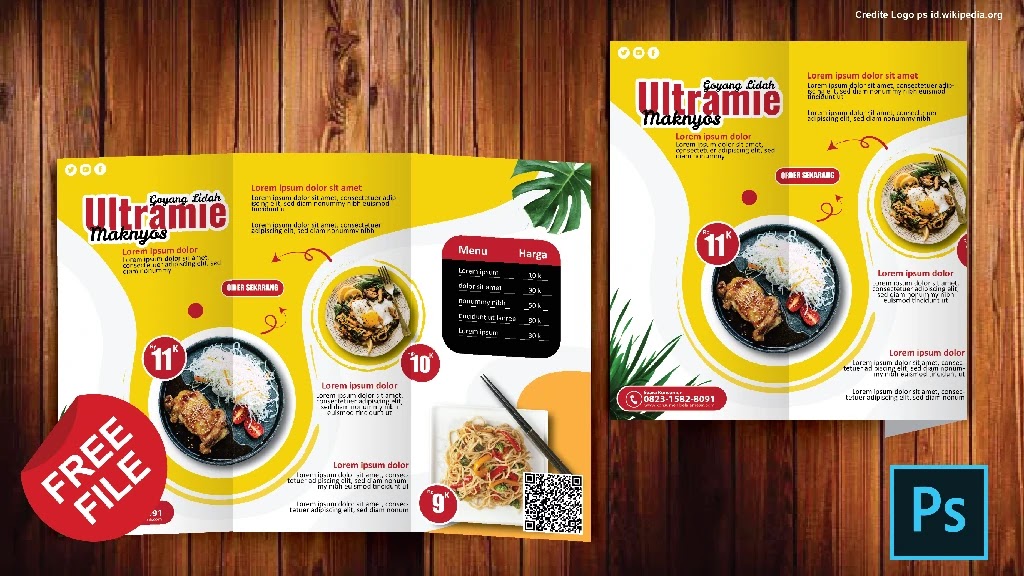 Download Desain Brosur Makanan 3 Lipat Coreldraw Dan Photoshop