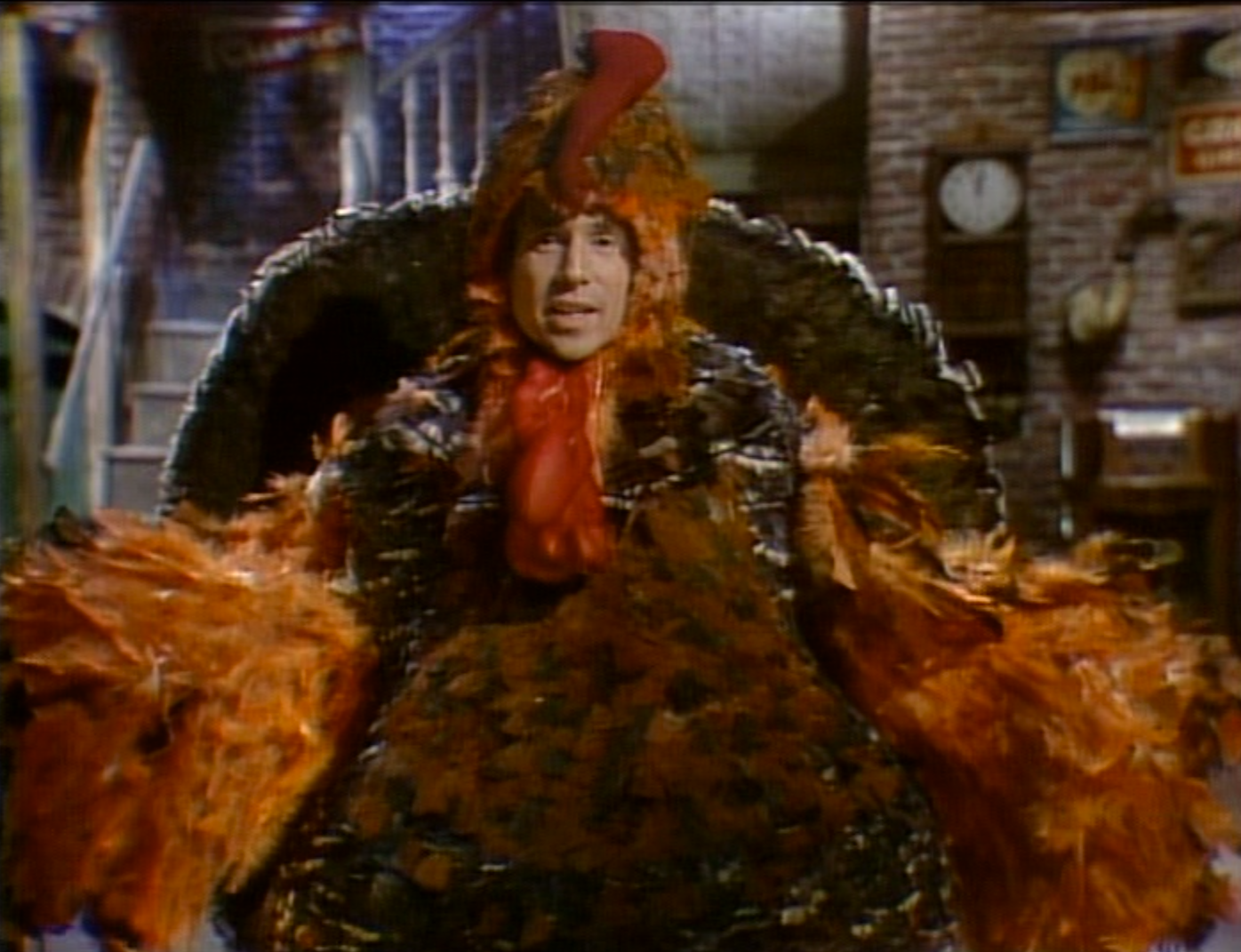 Paul Simon As A Turkey On Snl Classic SNL Reviews: Season 2, episode 8;Host:Paul Simon, with George