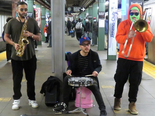 Flowmingos at the Bedford Street subway station Flowmingos at the Bedford Street subway station