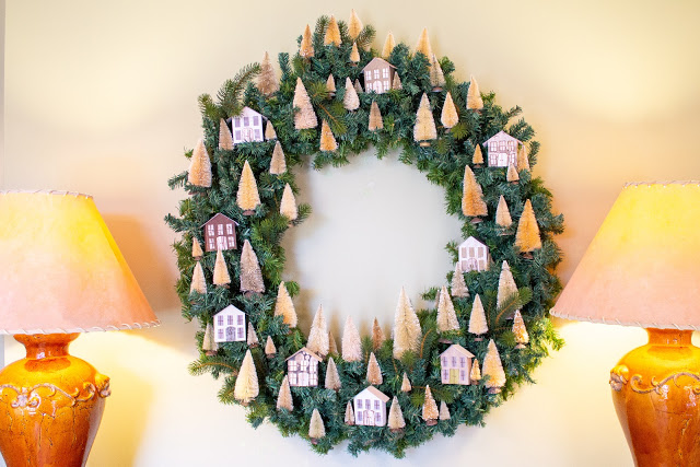 Miss Copy Kat's paper houses wreath