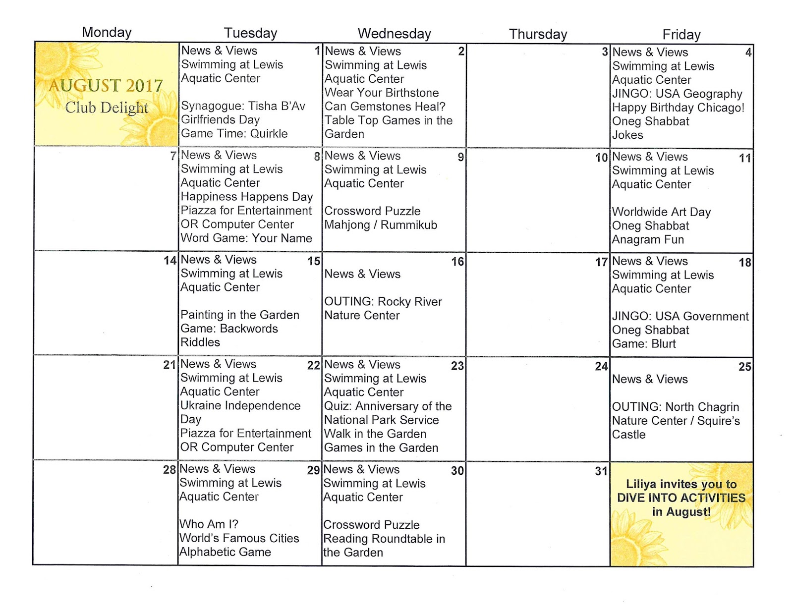 Menorah Park's Mandel Adult Day Center in Cleveland, Ohio