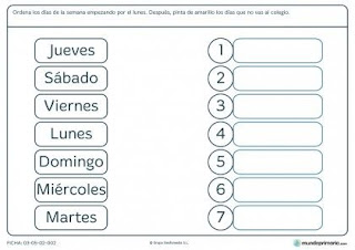 La Clase Mágica: DIAS DE LA SEMANA