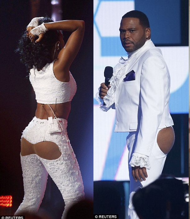 Anthony Anderson and Janelle Monae flaunt bare butt cheeks at the BET Award...