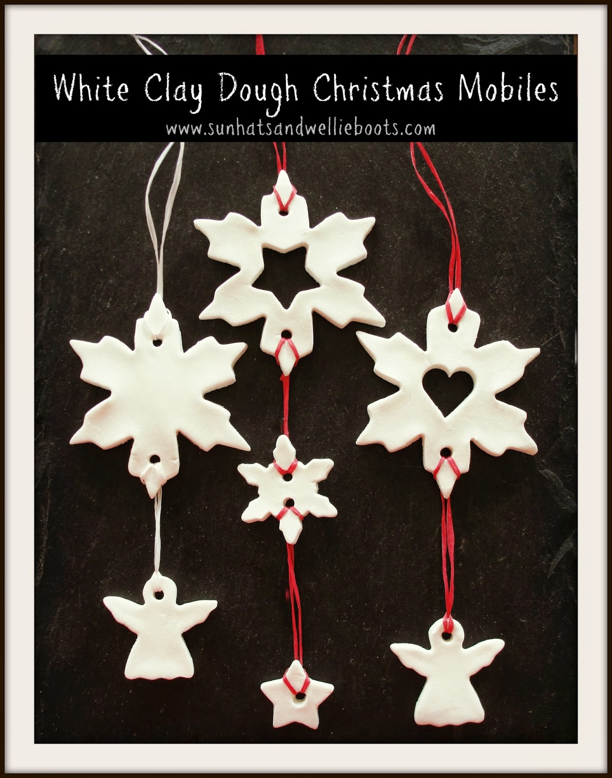 Sun Hats & Wellie Boots DIY Christmas Mobiles made with homemade