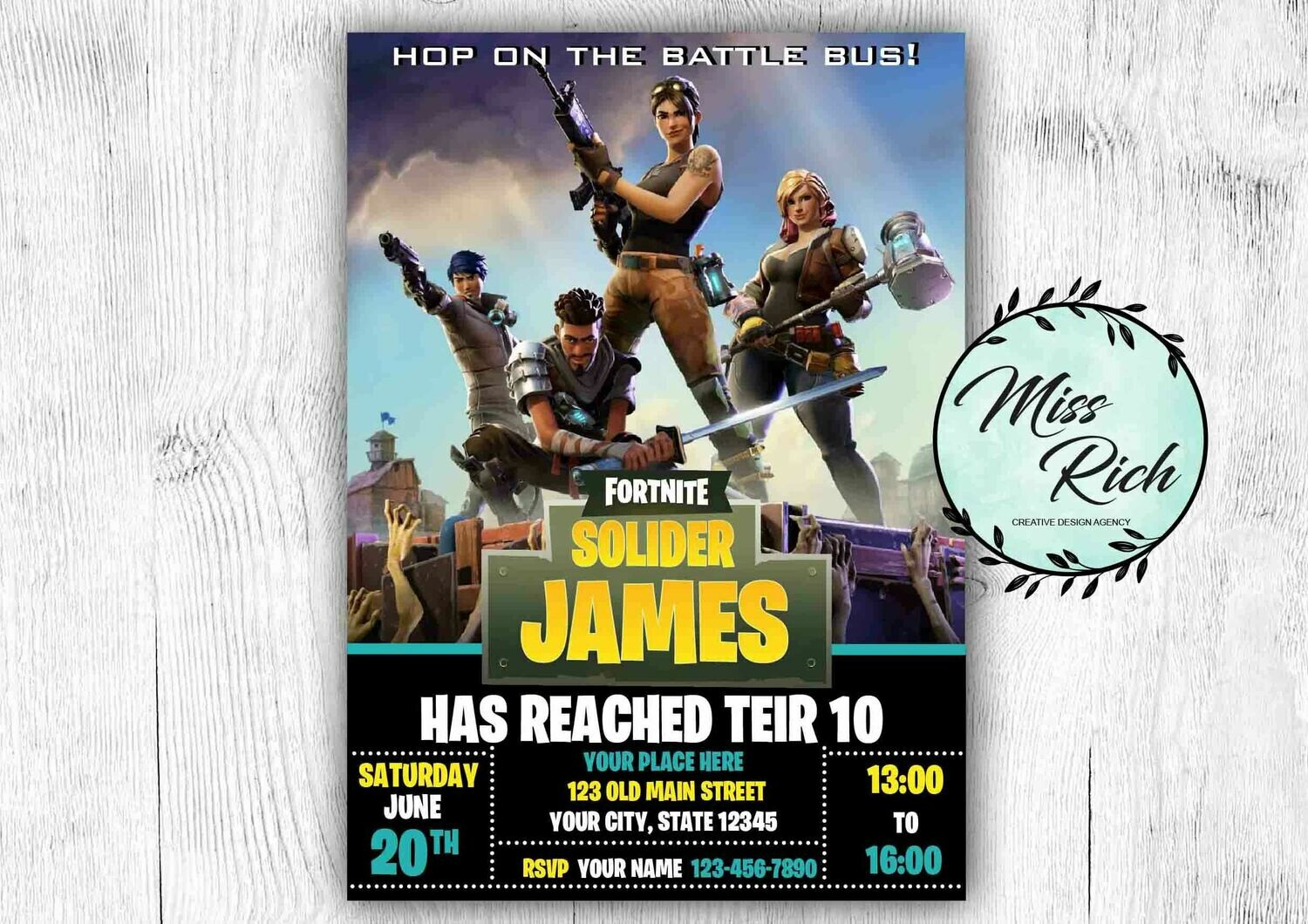 FORTNITE INVITATION Miss Rich