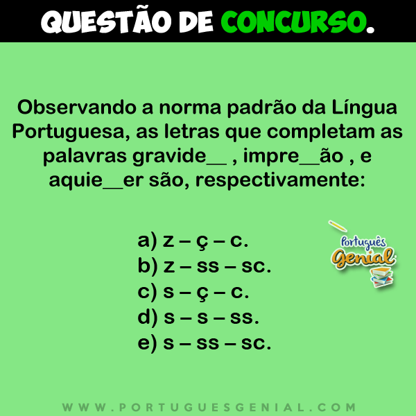 Observando a norma padrão da Língua