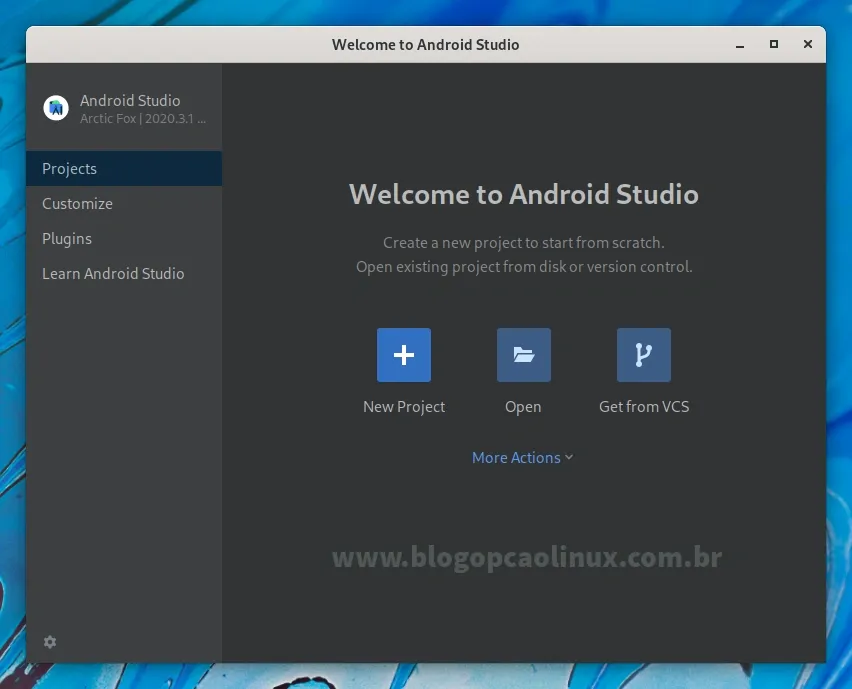 Android Studio executando no Fedora 35 Workstation