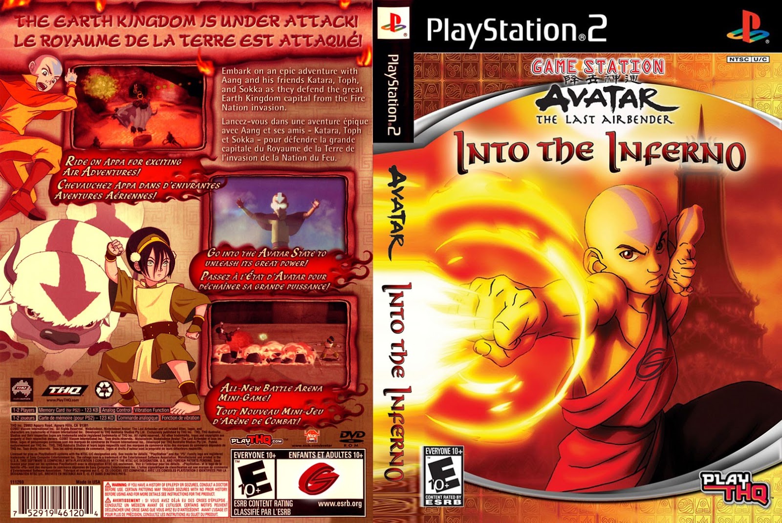 Avatar The Last Airbender Into The Inferno USA PS2 Game Zone Next