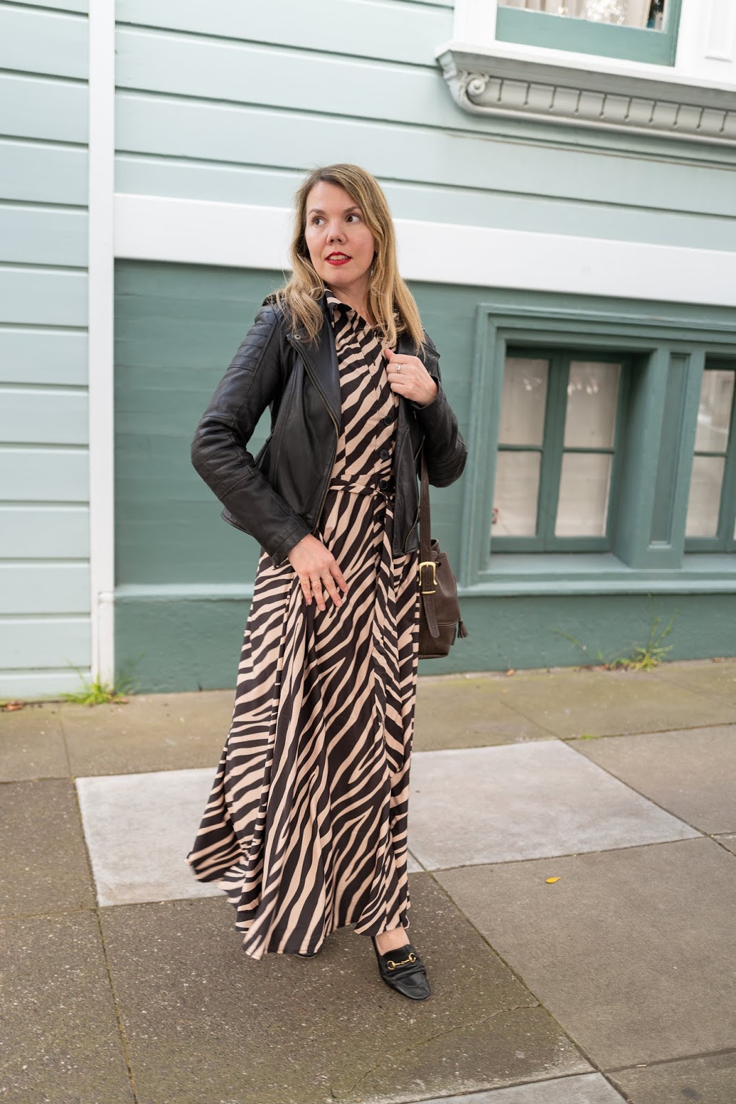 HUGO - Zebra-print mini dress with smocked bodice