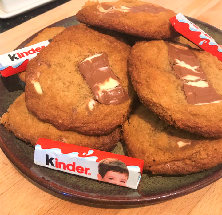 Soft and Chewy Kinder Bar Chocolate Chunk Cookies Recipe Laura