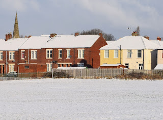 A yellow painted house on the edge of Harbottle park