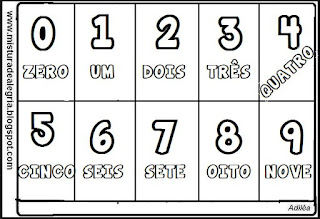Crachá ilustrado com alfabeto e numerais