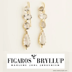 Crown Princess Mary Style Figaros Bryllup Smoke Quartz Earrings