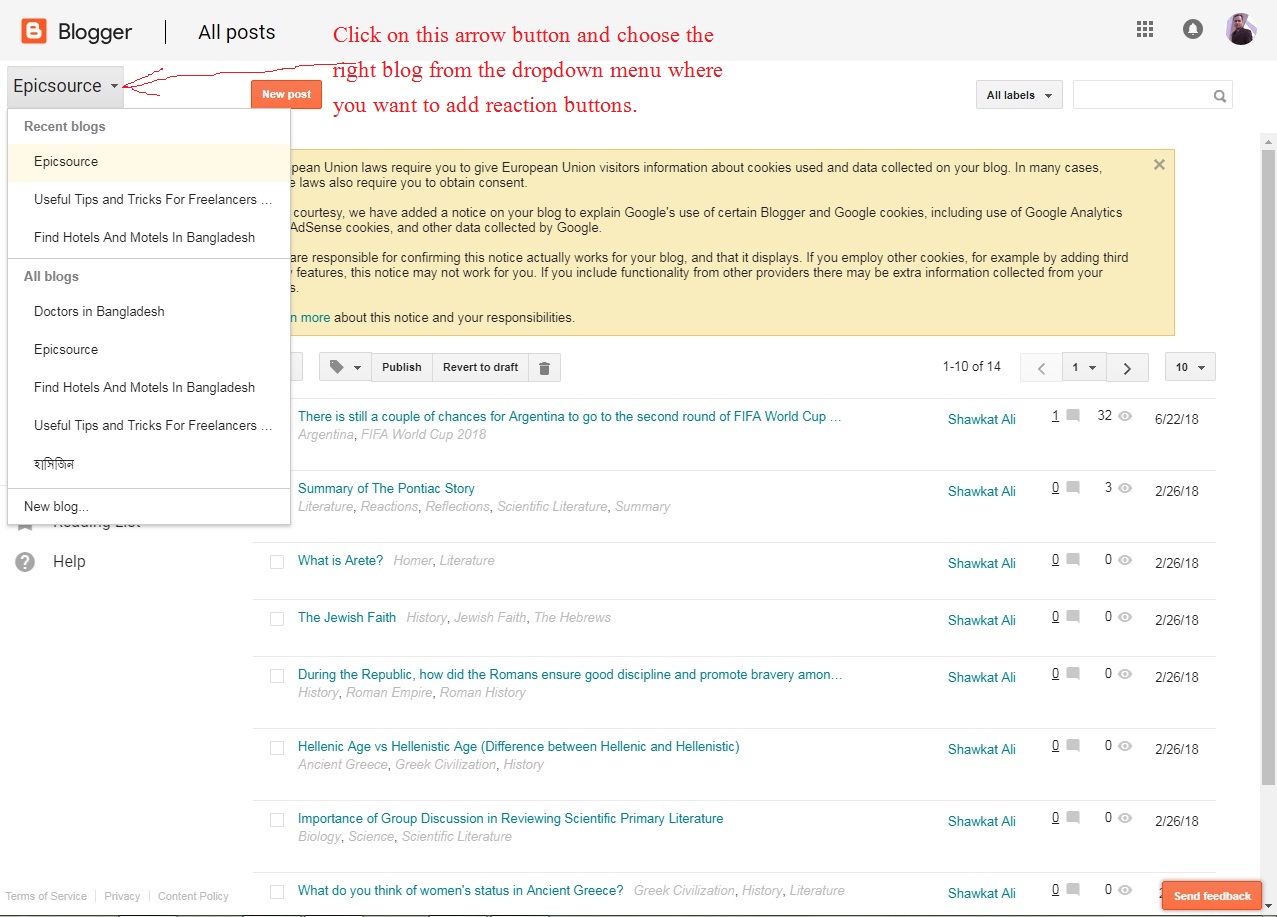 How to add reaction buttons to blogger | Seo Blogging Tips, queenytips