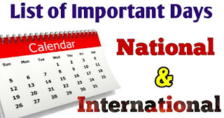 List of Important Days in India and World