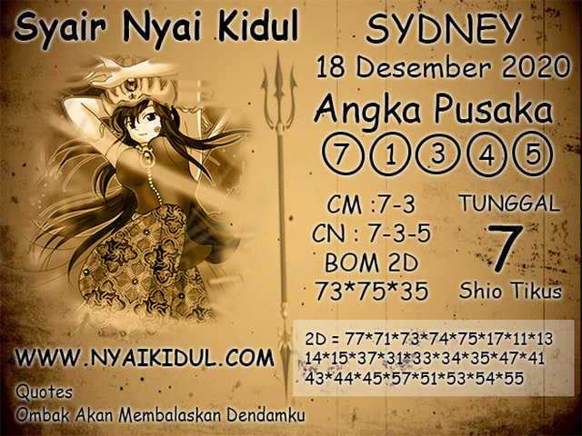 Syair sdy 18 Desember 2020 KODE SYAIR SGP SYAIR HK SYAIR SYDNEY 2021