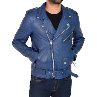 Mens biker leather jacket