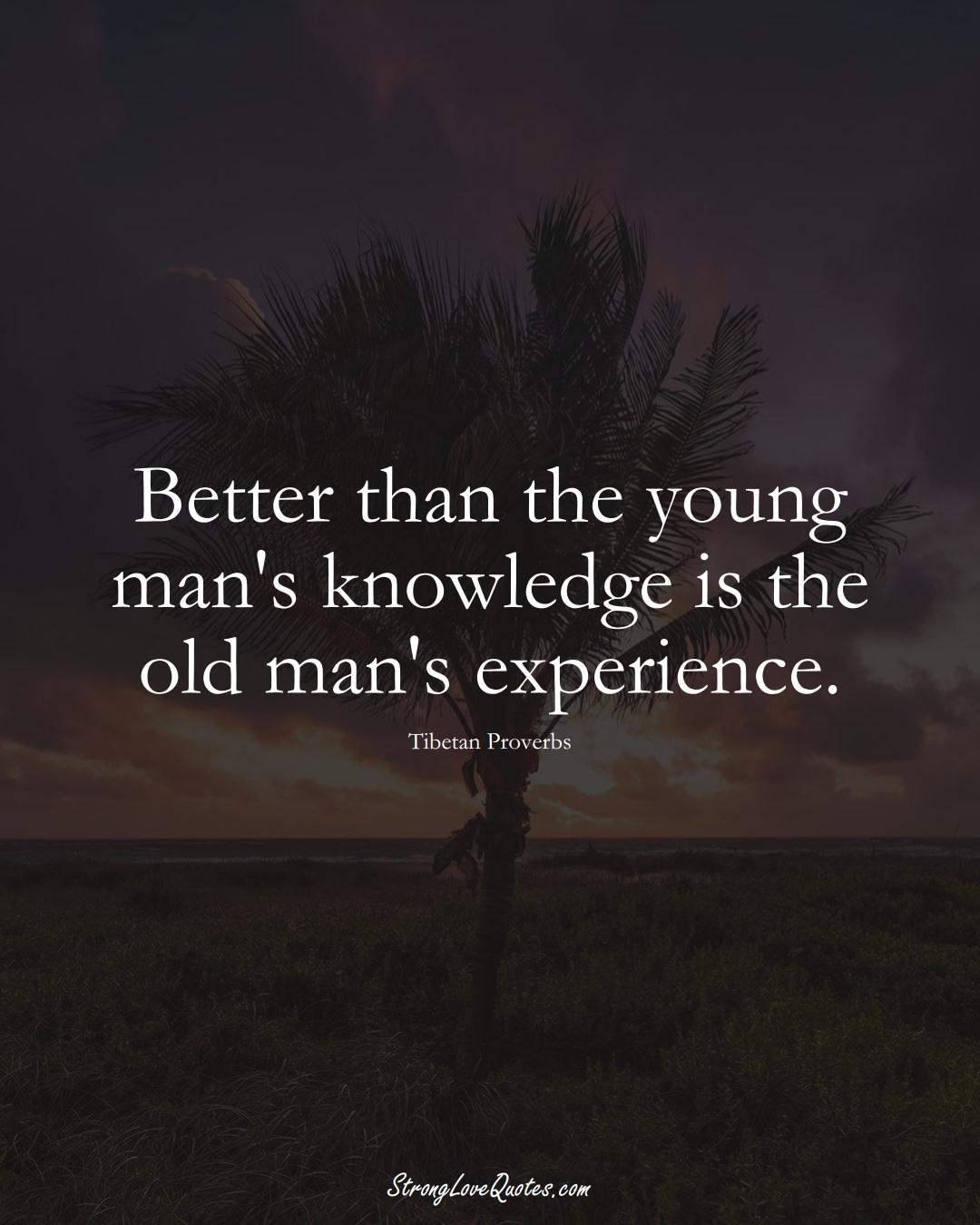 Better than the young man's knowledge is the old man's experience. (Tibetan Sayings);  #aVarietyofCulturesSayings