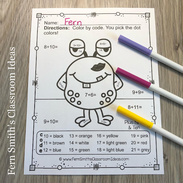 Click Here to Download This St. Valentine's Day Color By Number Love Monsters Addition, Subtraction, Multiplication, and Division Four Pack Bundle Resource to Use with Your Students Today!