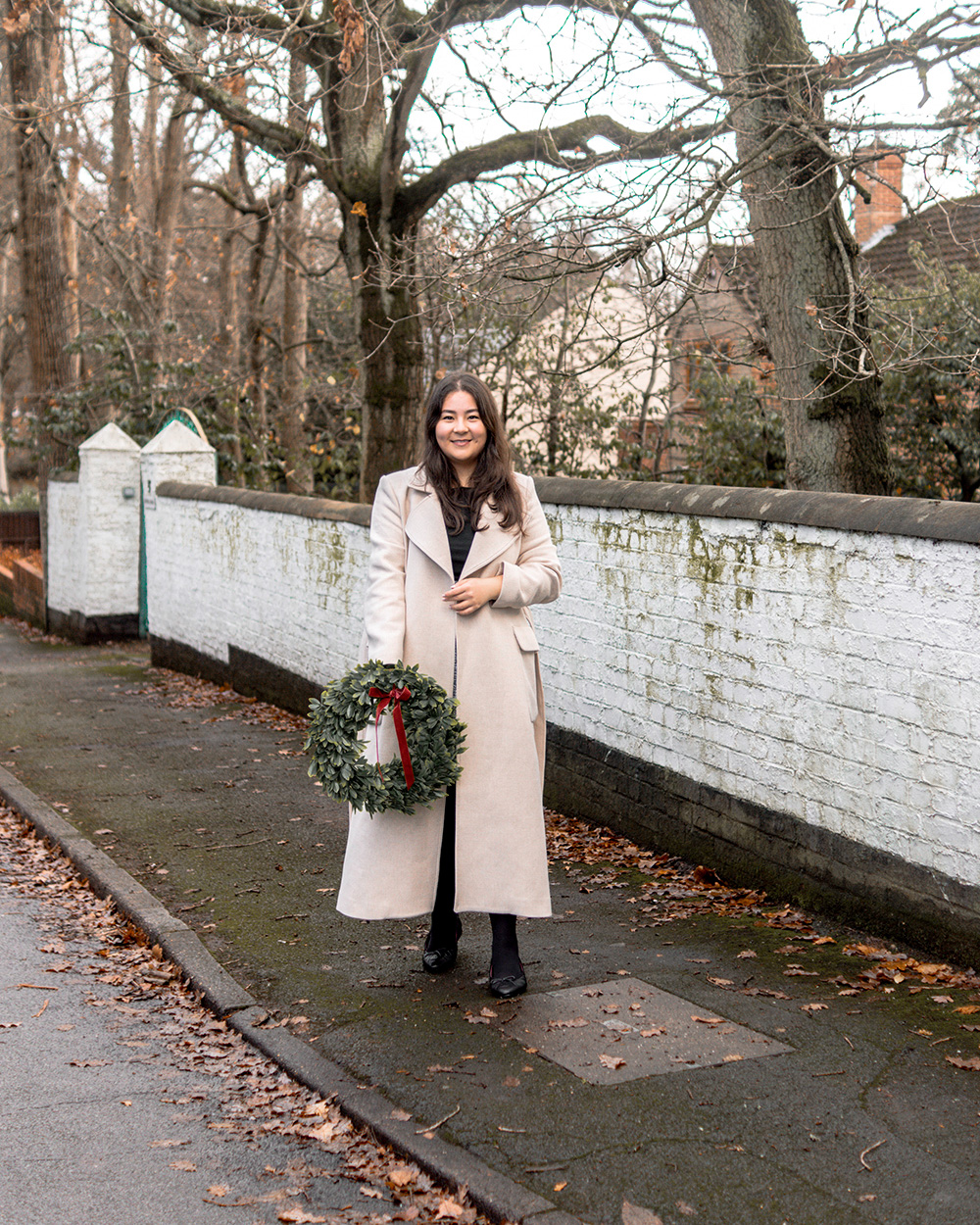 Midsize Classic Style - Beige Wool Wrap Coat outfit Share Pictures of Your Favorite Outfits (2022) Fur Collar Overcoat