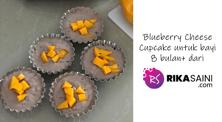 Resepi Blueberry Cheese Cupcake untuk bayi  Rika Saini