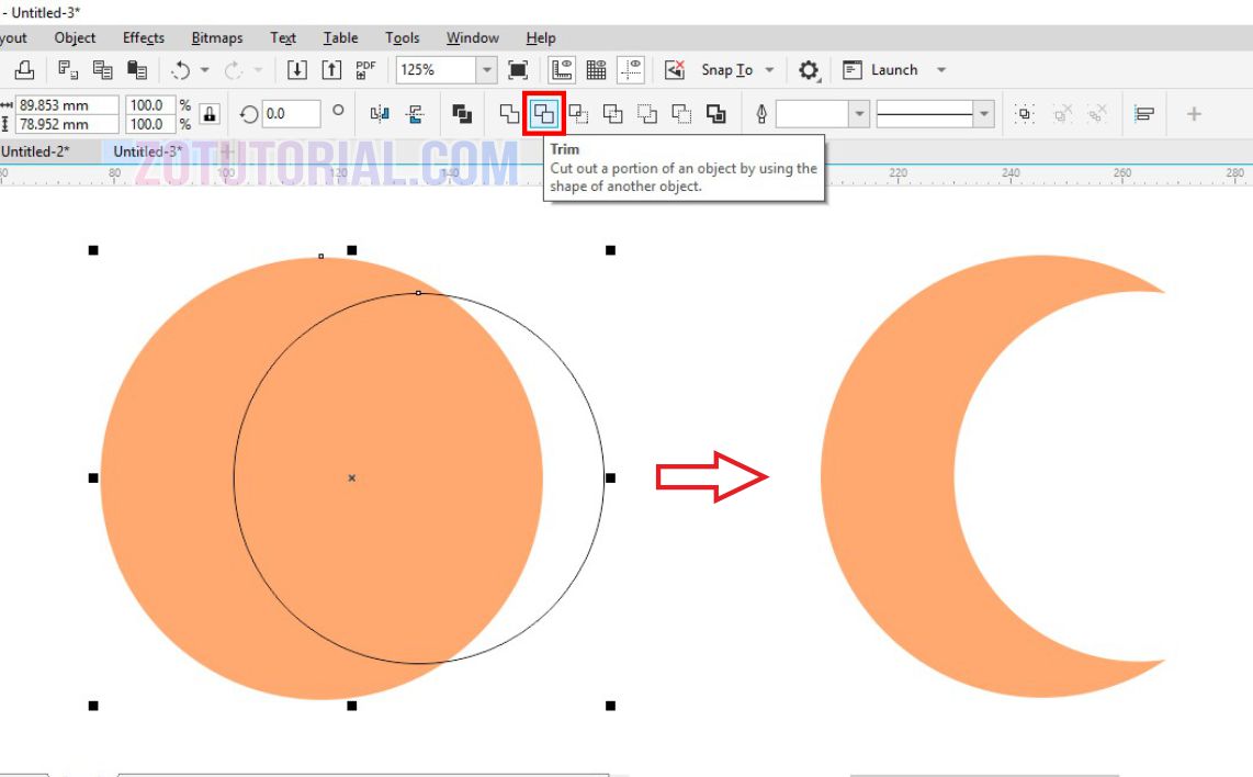 5 Cara Memotong Objek Di Coreldraw Dengan Trim, Intersect Dll - Zotutorial