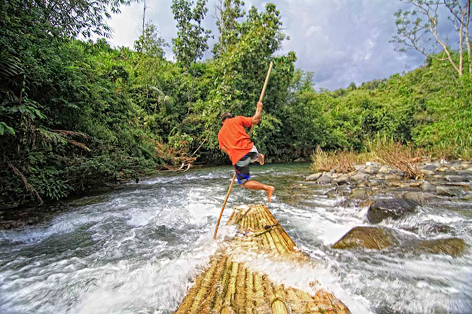 Loksado bamboo rafting