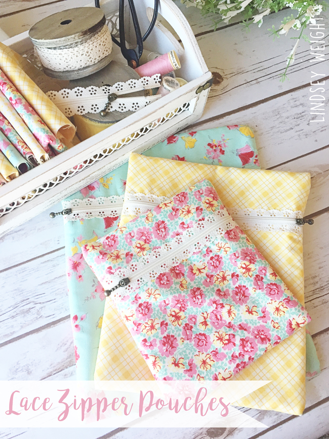 Fort Worth Fabric Studio Exposed Lace Zipper Pouch {Tutorial}
