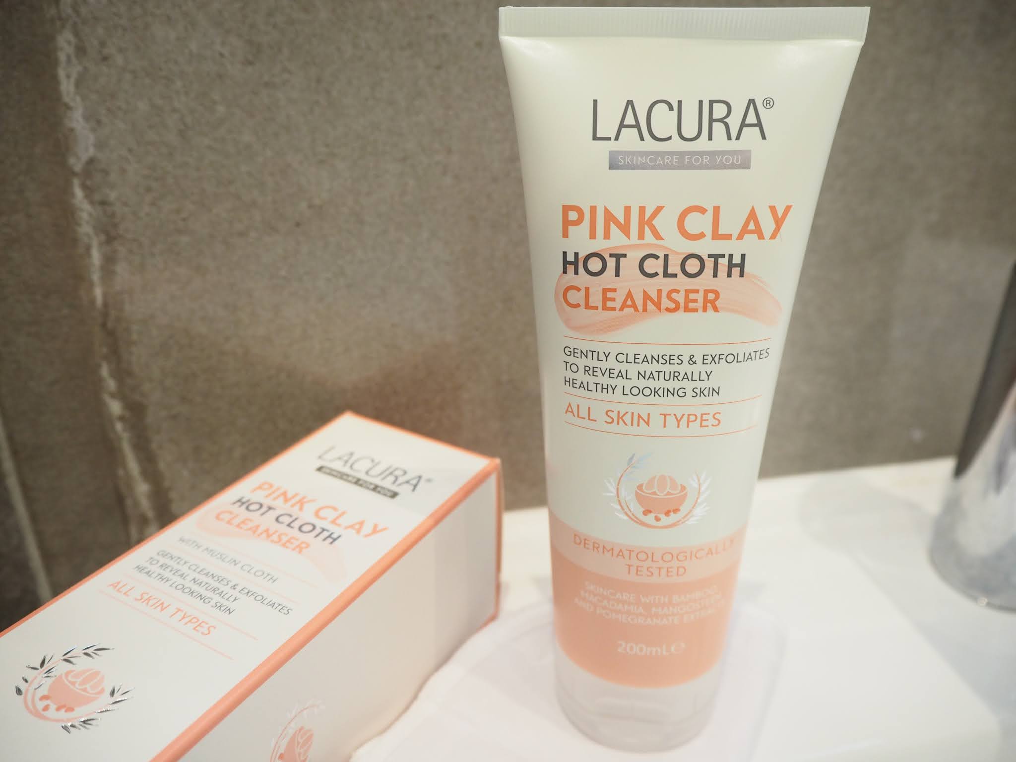 LACURA PINK CLAY HOT CLOTH CLEANSER REVIEW. Exclusively Grace