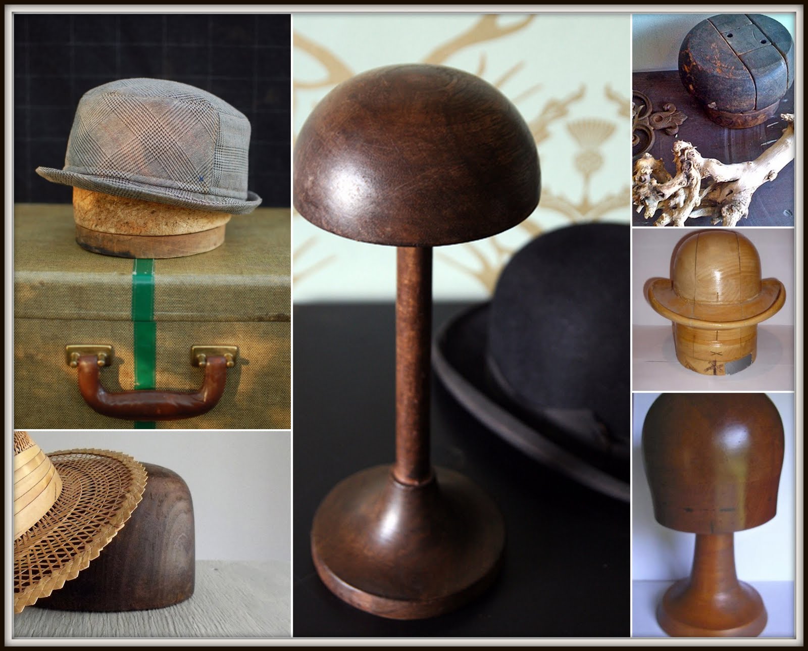 Antique Wood Hat Stand Vintage