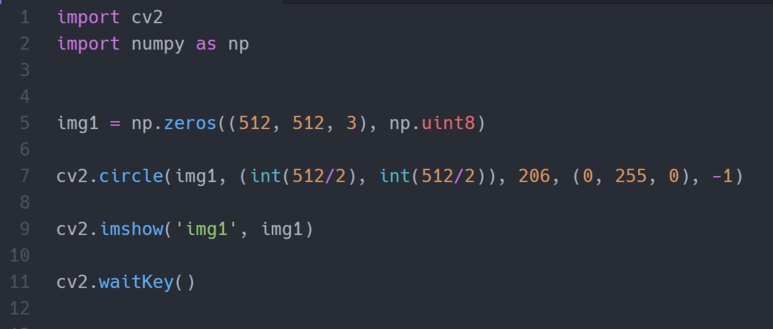 Python cv2.circle():산을 붉게 물들이는 꽃
