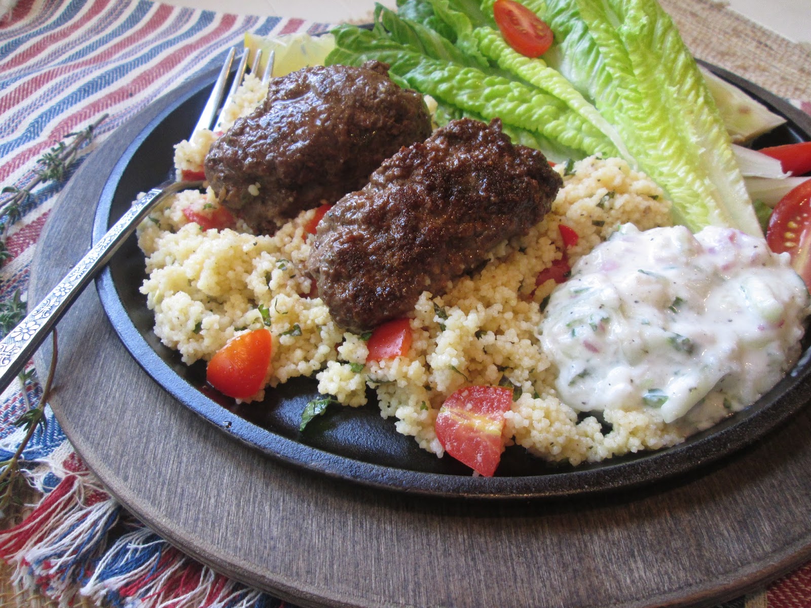 Stirring the Pot Beef Kofte with Herby Couscous Salad
