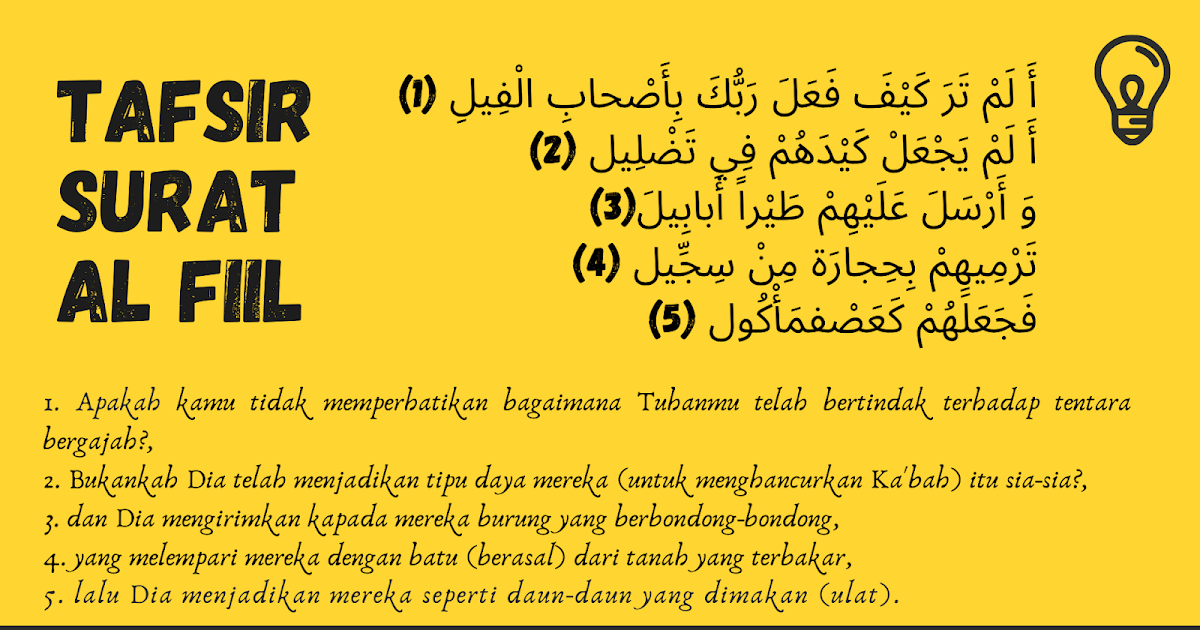 Arti Surat Al-Fiil / Tafsir Surat Al Fiil Arab Terjemah Dan