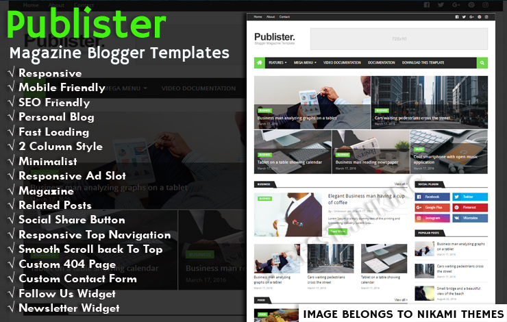 Publister Magazine Responsive Blogger Template