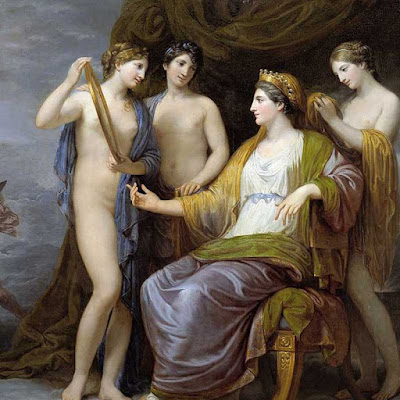 Il dipinto "Giunone abbigliata dalle Grazie" è di Andrea Appiani (1754-1817)