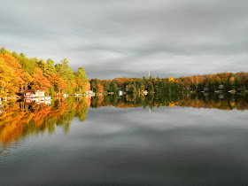 Lake Muskoka fall colours sunset still waters by garden muses--a Toronto gardening blog