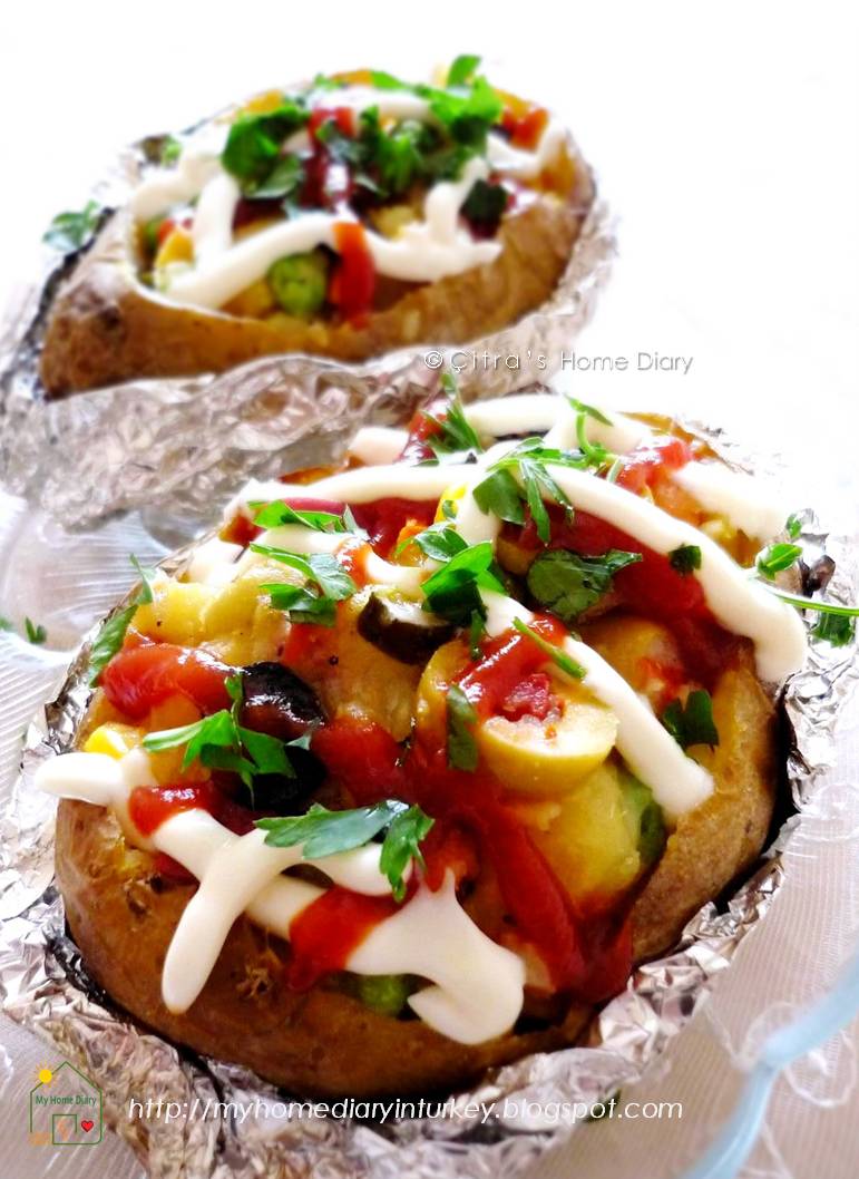 Citra's Home Diary Kumpir / Turkish style Stuffed Baked Potato