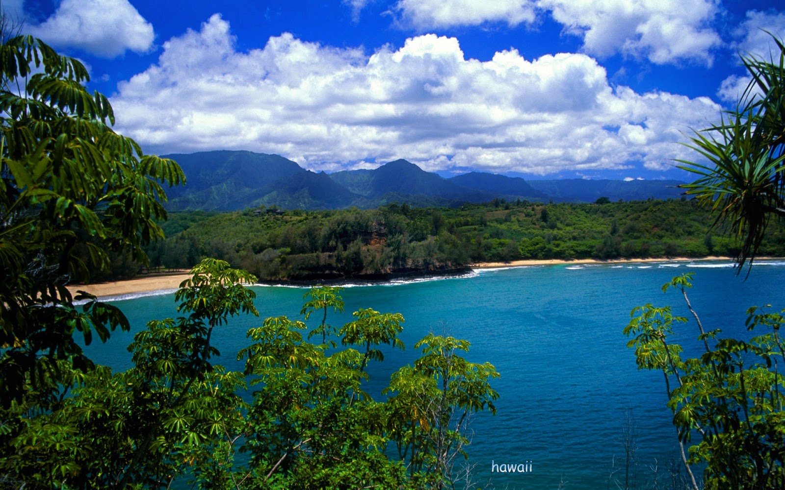 The beautiful island of Hawaii in the middle of sea Beautiful