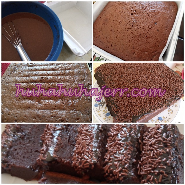 Kek coklat moist bakar