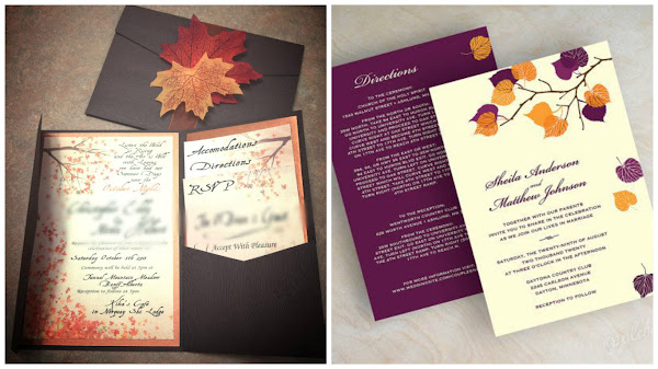 Ideas para invitaciones de boda otoñales