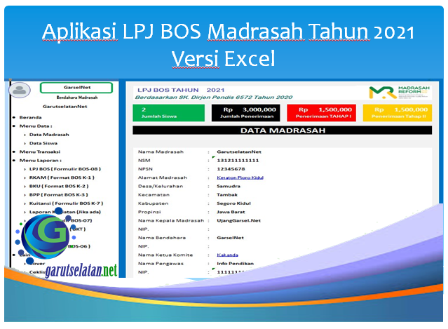 Aplikasi Lpj Bos Madrasah Tahun 2021 Versi Excel