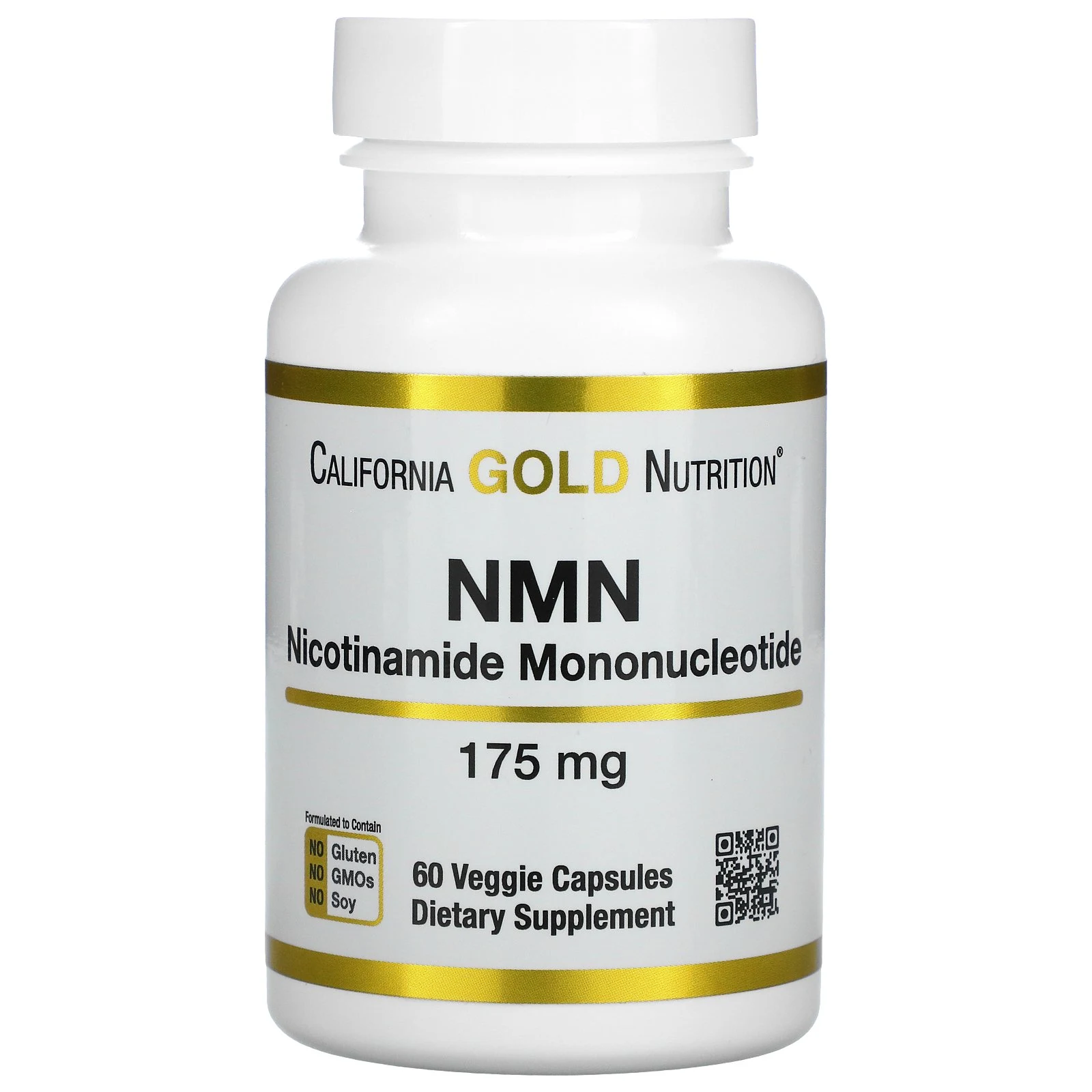 California Gold Nutrition, NMN (Nicotinamide Mononucleotide), 175 mg, 60 Veggie Capsules