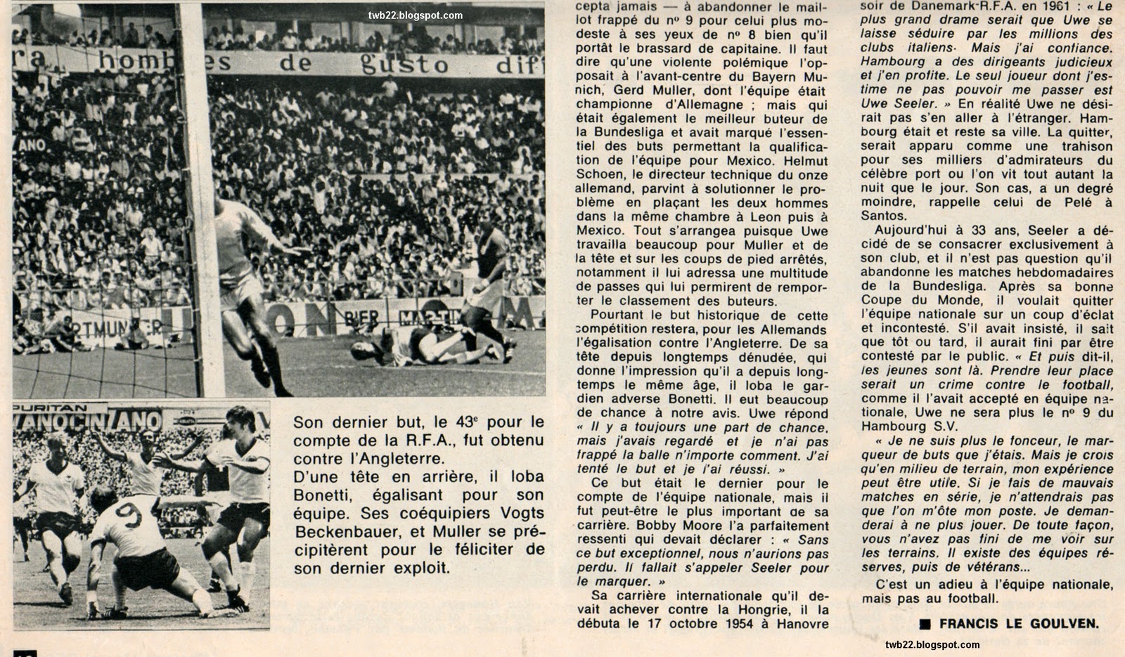 TWB22: Focus On : Uwe Seeler and Gunter Netzer , Legends