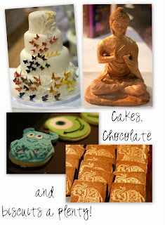stunning wedding cakes, chocolate sculptures, biscuits